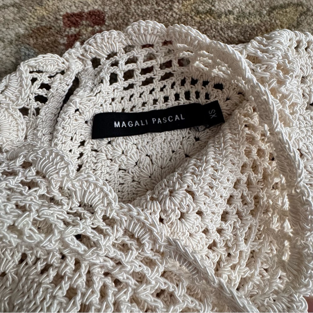 Magali Pascal Nicolette Crochet Top in Off White from Resort 2023 Size XS - Picture 4 of 6